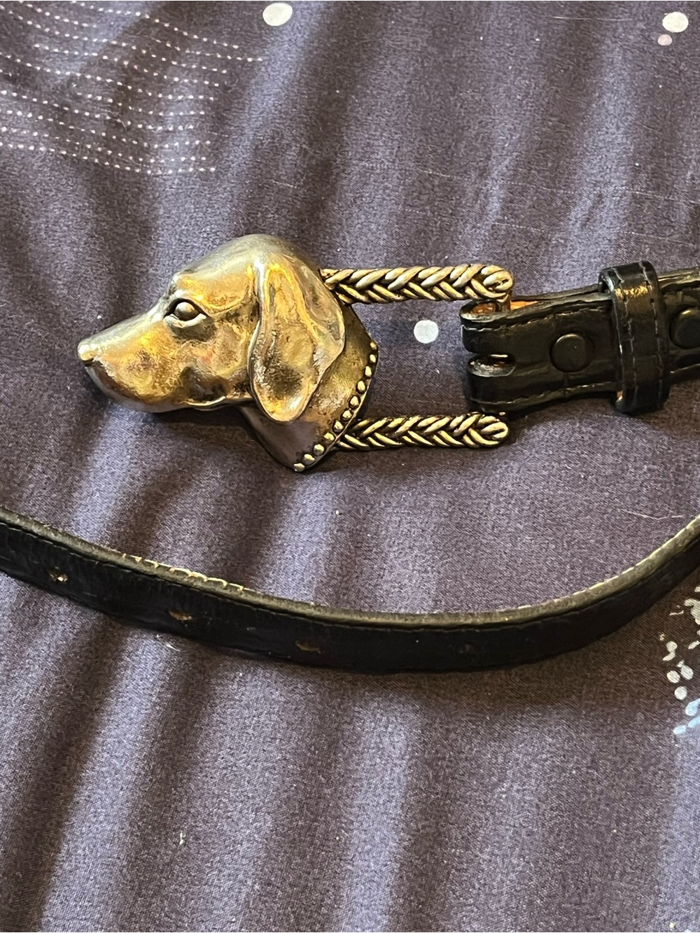 Vintage Vern O’Hara Dog Belt Buckle Verncelli Leather